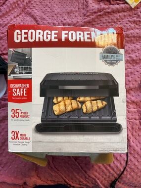 George Foreman Black Electric Grill & Pan - Dishwasher Safe